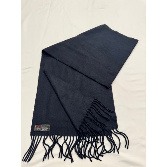 V. Fraas Soft Cashmink Fringe Scarf Black 100% Acrylic Made In Germany 11" x 58" - Picture 3 of 6
